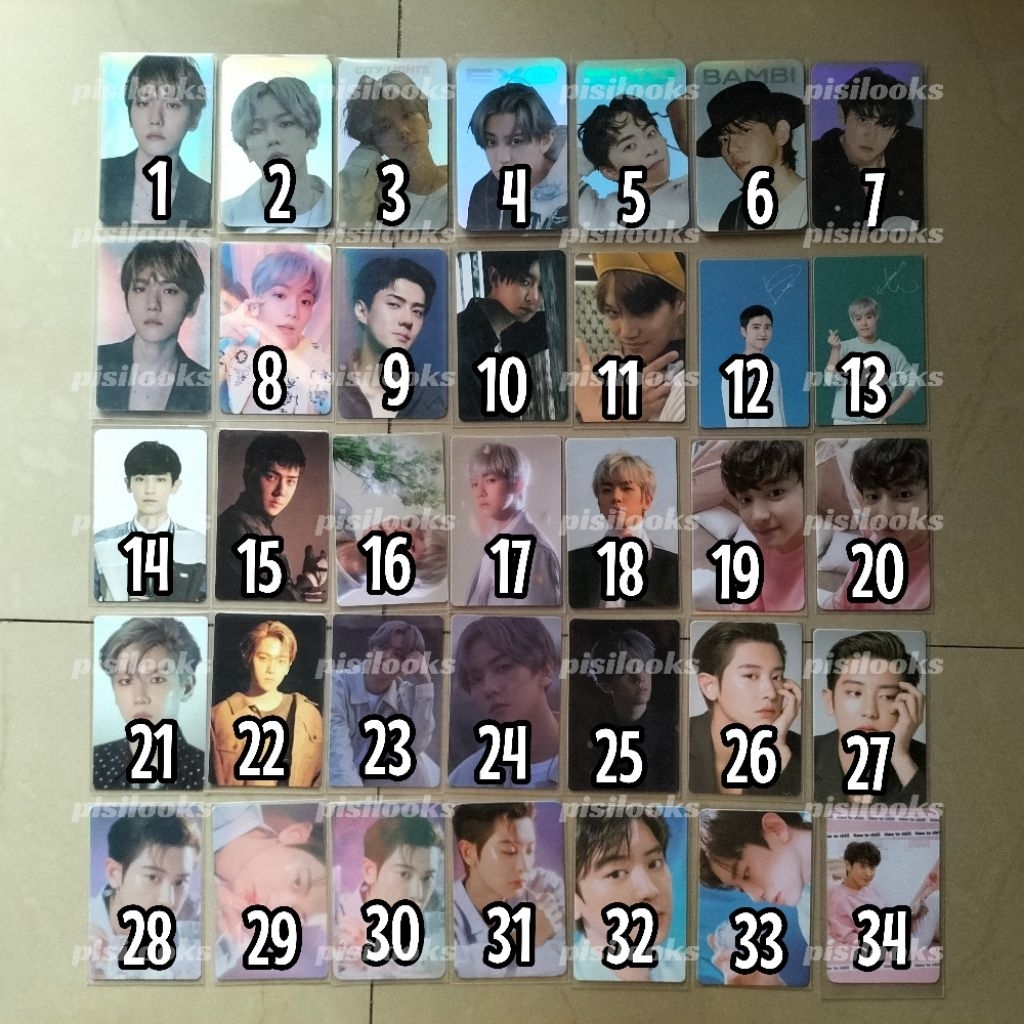 PC PHOTOCARD EXO BAEKHYUN SEHUN CHANYEOL KAI D.O. KYUNGSOO XIUMIN STICKER EXPLORATION HOLO HOLOGRAM 