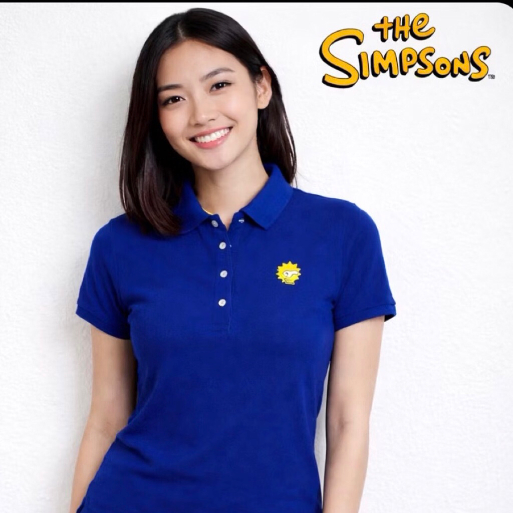 Kaos Polo The Simpsons Original Lisa Simpson Biru Navy Second