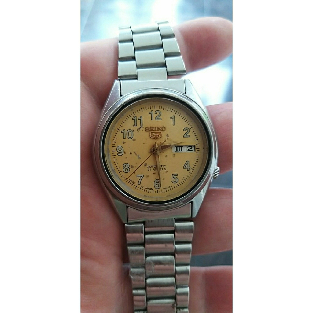 Jam tangan Seiko 5 7S26A-0570/2010/Backcase tranparant/Numeric Index/Military Pilot/Unisex/All Origi