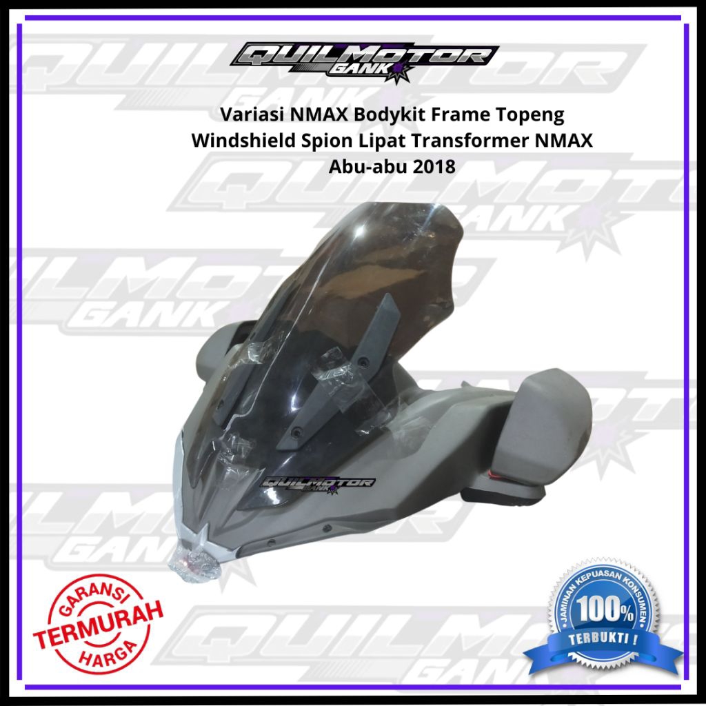 Variasi NMAX Bodykit Frame Topeng Windshield Spion Lipat Transformer NMAX Abu Abu 2018 2017 2019 Tam