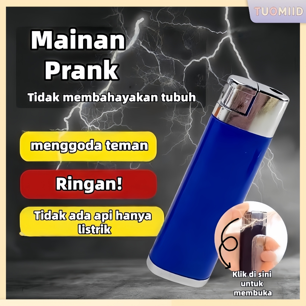 [Tuomiid] Mainan Prank Korek Api Elektrik – Kejut Listrik Lucu untuk Prank Teman | Mainan Kejut Teka