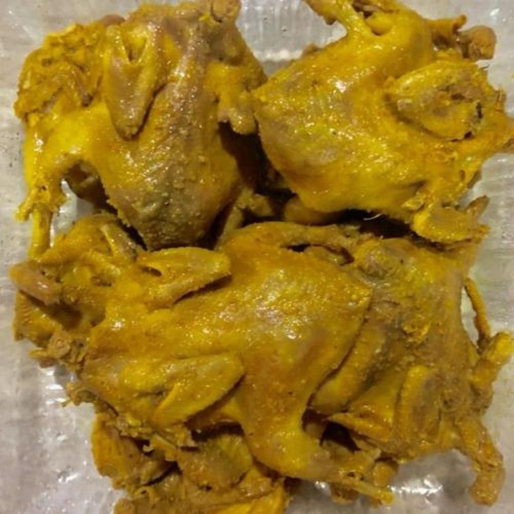 Puyuh ungkep frozen food/ puyuh siap goreng/puyuh bumbu kuning