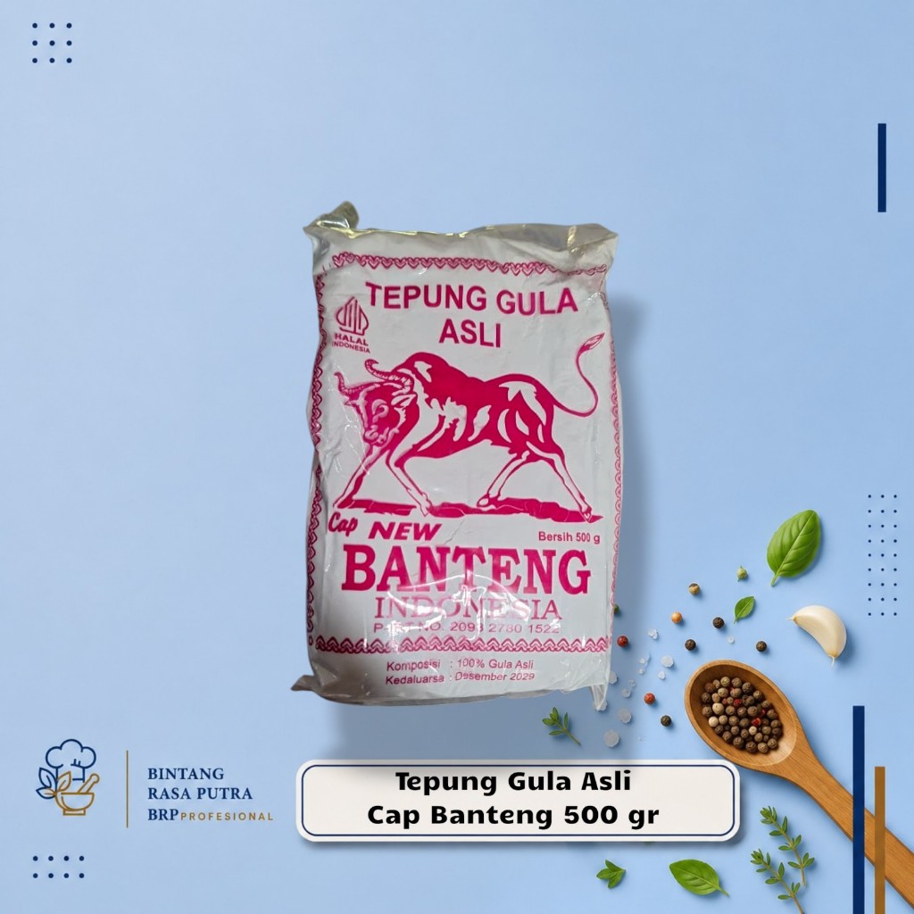 Tepung Gula Cap Banteng 500gr - Gula Halus Asli, Rasa Manis, Murah Dan Ekonomis