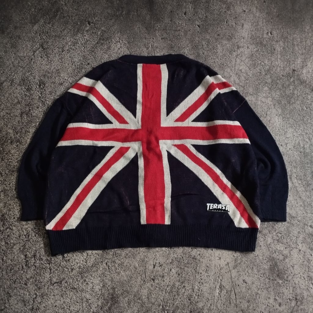 cardigan DONGSIN big flag UK pattern knitted