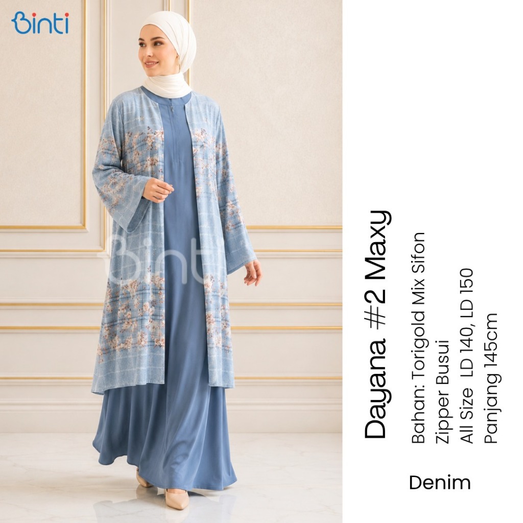 DRESS JUMBO DAYANA#2 LD 140 LD 150 BAHAN TORYGOLD MIX SIFON BY BINTI ABAYA MEWAH ELEGAN PESTA LEBARA