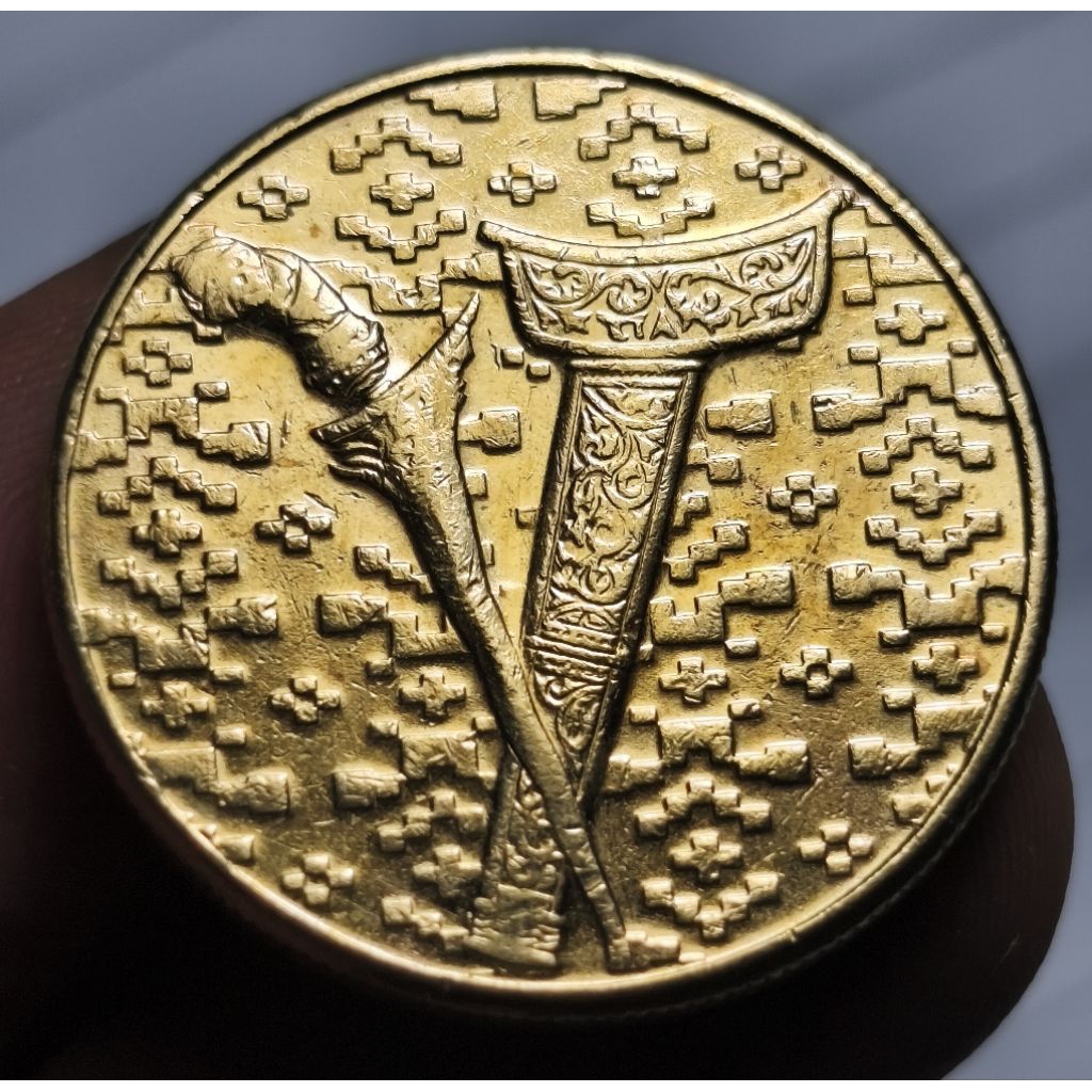 uang koin lawas 1 ringgit KERIS Malaysia kinclong asli