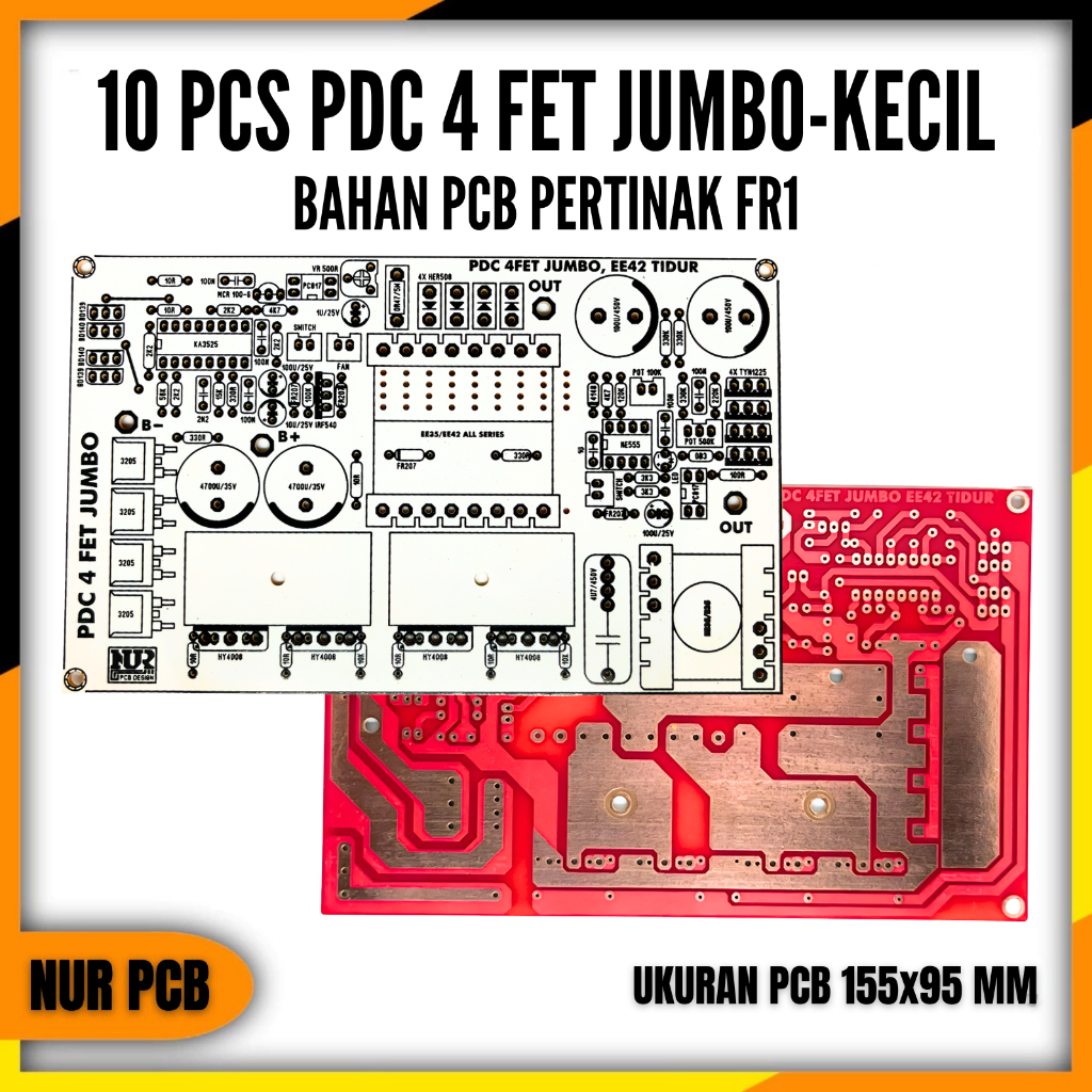 10 PCS PCB PDC 4 FET Jumbo 12VDC Protector Flip Flop EE35 EE42 10PCS-PDC-001