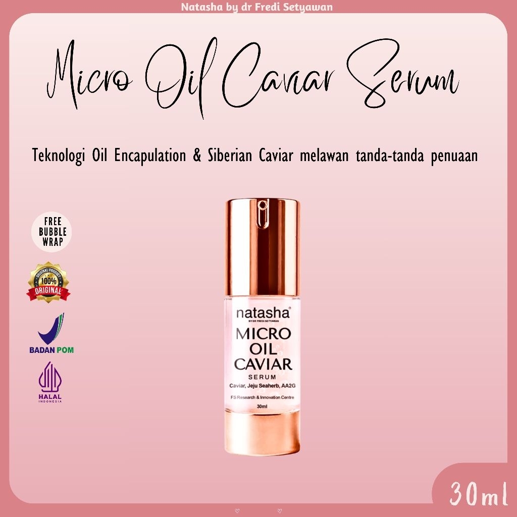 NATASHA Micro Oil Caviar Serum, Serum Pagi, MicroOil Serum, Serum Natasha, Serum Premium, Anti Aging