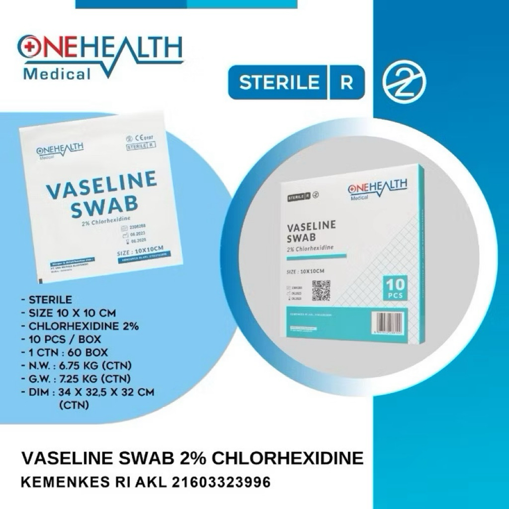 1 Box Sufratul Vaseline Swab Onehealth isi 10pc