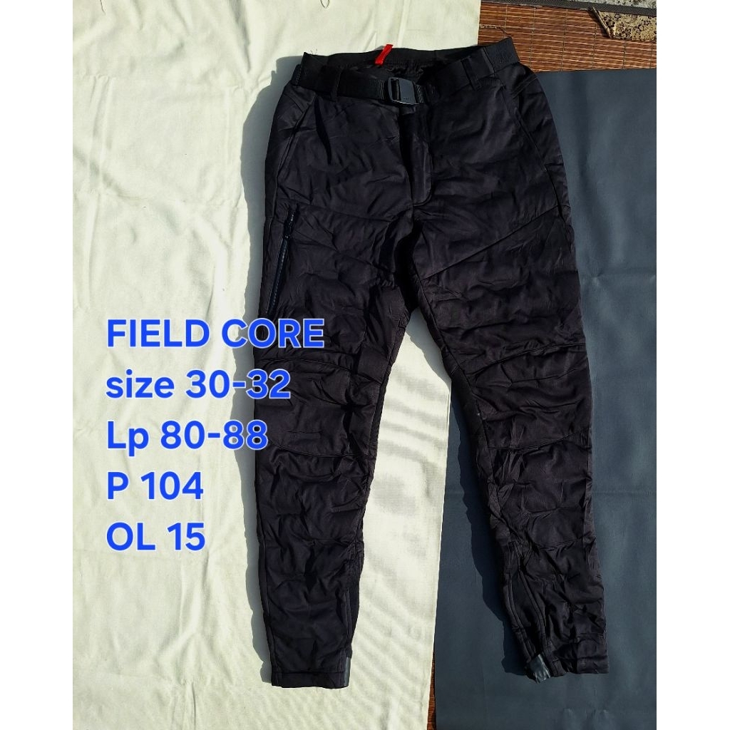 Celana FIELDCORE ULTIMATE Quilted Puffer Ultralight Pants Outdoor Sport Hitam Windproof Waterproof H