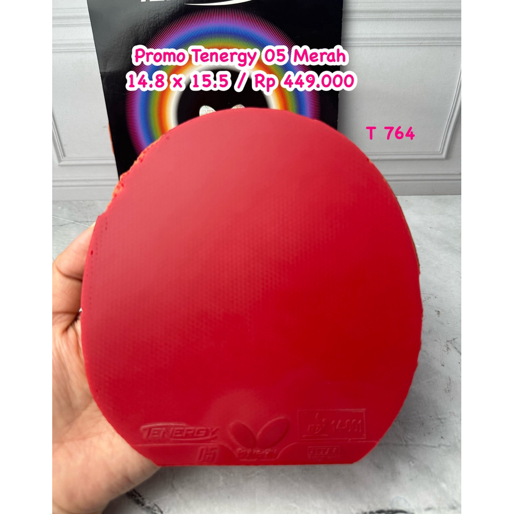 SECOND KARET BET BAT BAD PINGPONG TENIS MEJA TENERGY 05 MERAH ORIGINAL MARKET JEPANG