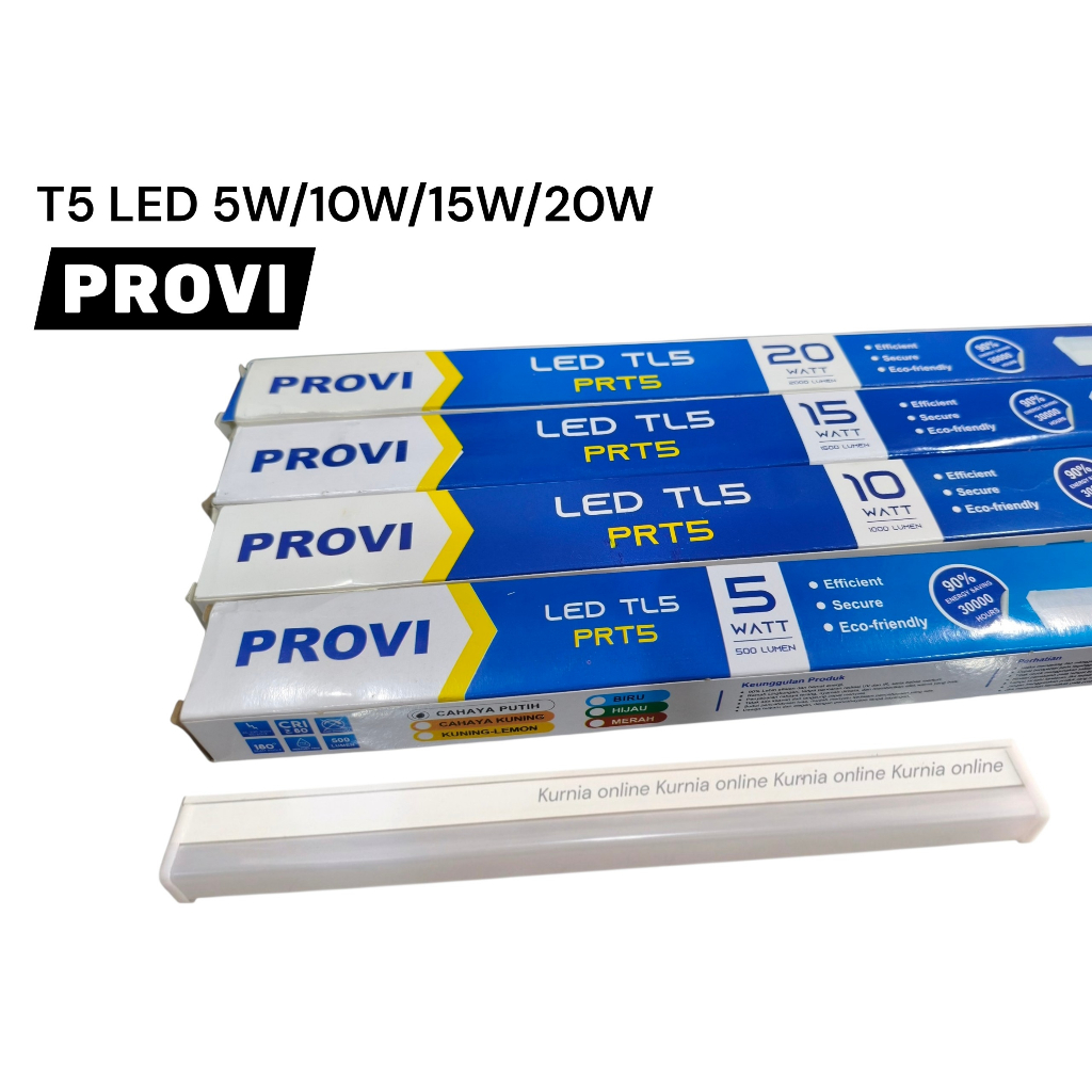 LAMPU PROVI TL T5 1 SET 5W 10W 15W 20W CAHAYA PUTIH LED