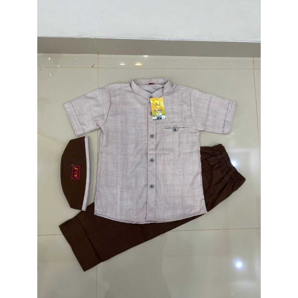 Koko anak 'Urwah by A&J / Koko anak anak ter baru salur Lengan pendek Aljami / setelan koko anak ter