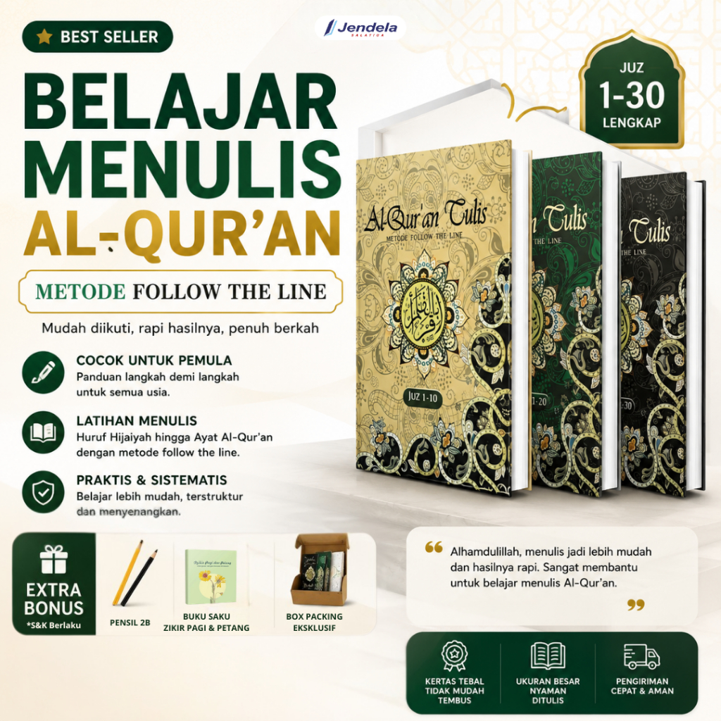 Alquran Tulis Metode Follow The Line – Buku Latihan Menulis Al Qur’an Juz 1–30