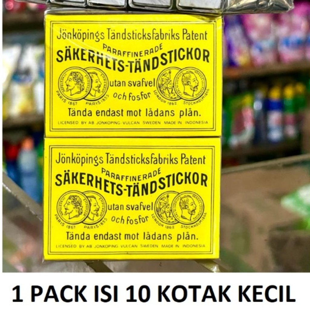 Dollar Korek Api Kayu 1 Pak isi 10 Kotak Kecil ORIGINAL sakerhets tandstickor WOODEN MATCH