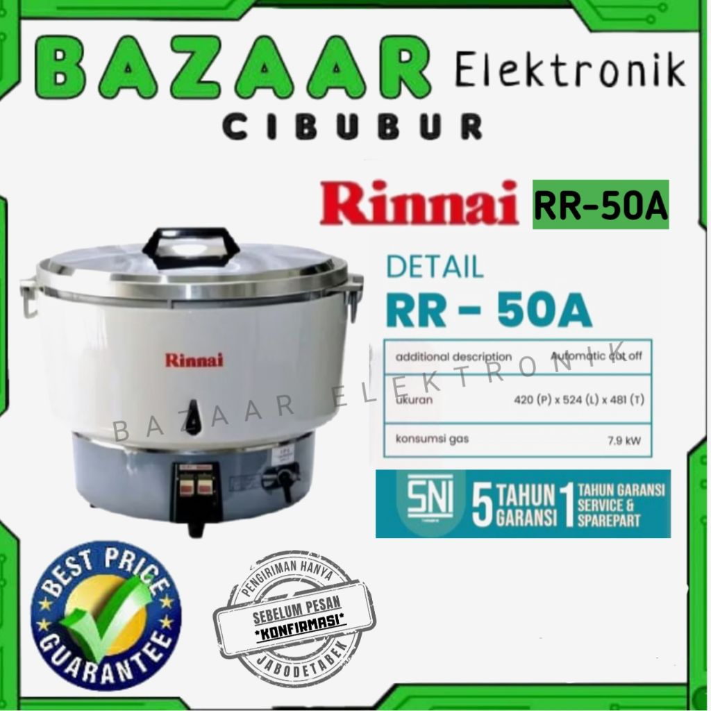 RICE COOKER GAS RINNAI RR-50A / RR50A / RR 50A PENANAK NASI 9 LITER