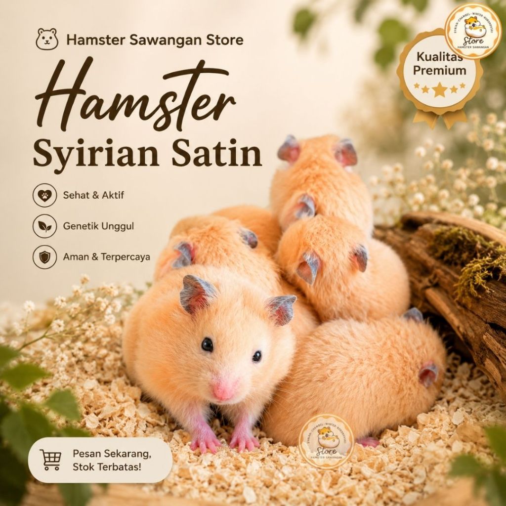 HAMSTER SYIRIAN SATIN (GOJEK & GRAB)
