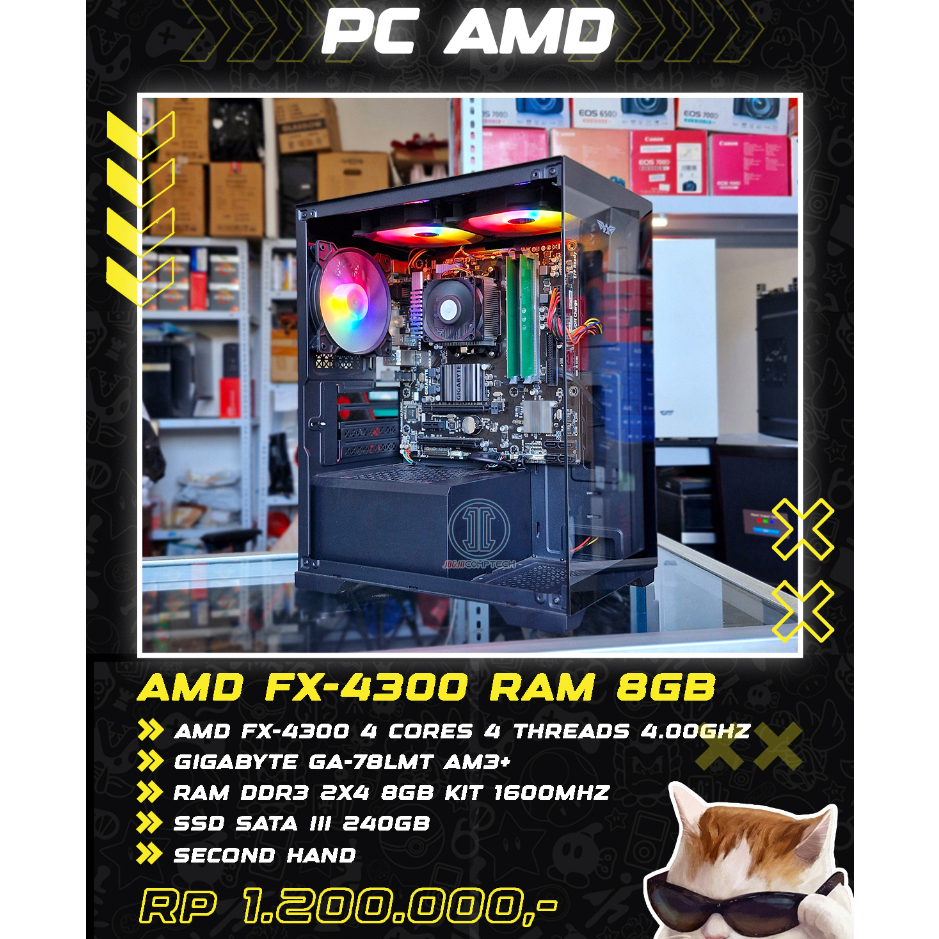 PC AMD FX-4300 RAM DDDR3 8GB KIT SSD 240GB PC DESAIN, MULTIMEDIA, BROWSING, OFFICE