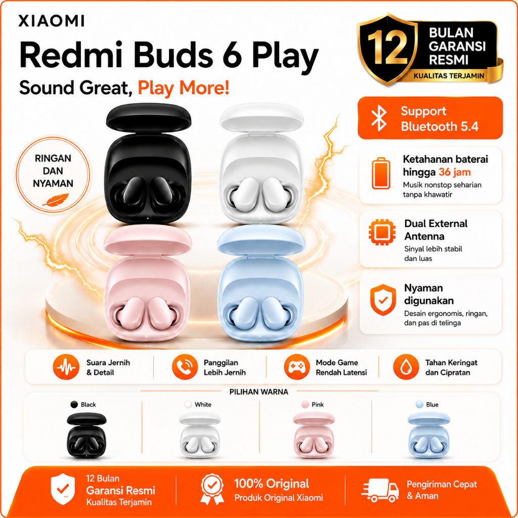 XIAOMI Redmi Buds 6 Play Tws Bluetooth 5.4 36 H Play Time