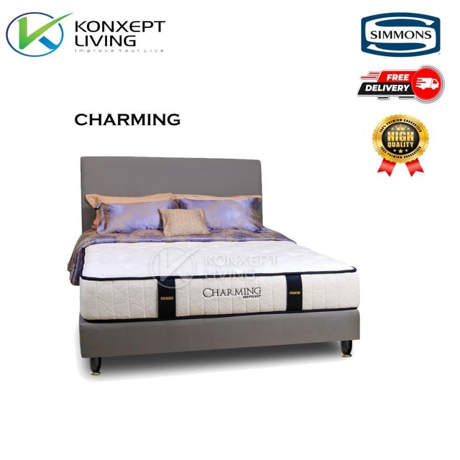 SIMMONS Springbed Kasur Type CHARMING [ FULLSET ORIGINAL HEAD & BASE ]