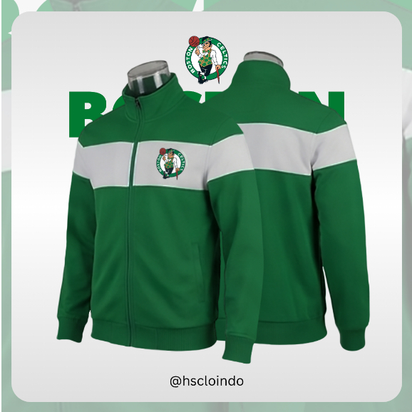 Jaket XS-5XL BOSTON CELTICS NBA Basketball Eastern Conference Team Tracktop Jacket Bahan Katun Fleec