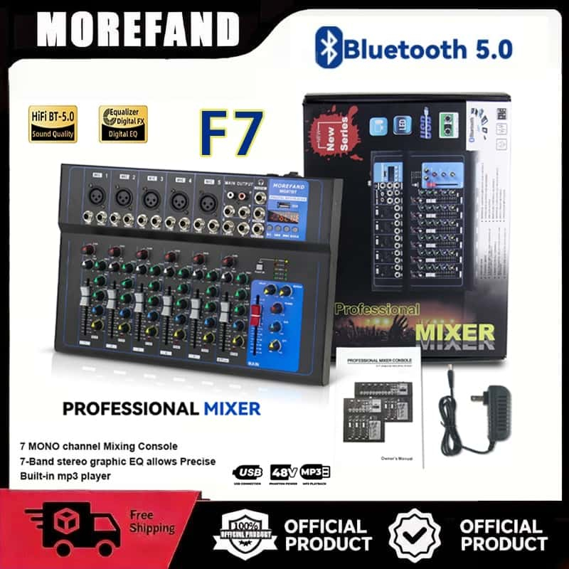 MOREFAND AUDIO MIXER-mixer-profesional-4/7-channe-MG04BT-mixer-Penguat-sinyal-USB-Penguat-KTV-Pengua