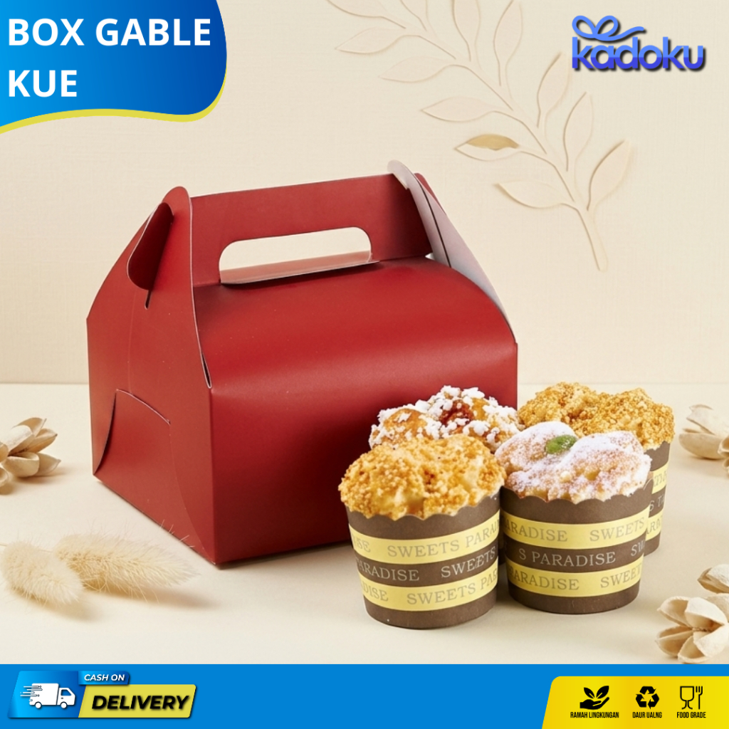 Gable Box Cupcake/ Gable Box Makanan / Box Snack Makanan / Gable Snack Hampers Souvenir