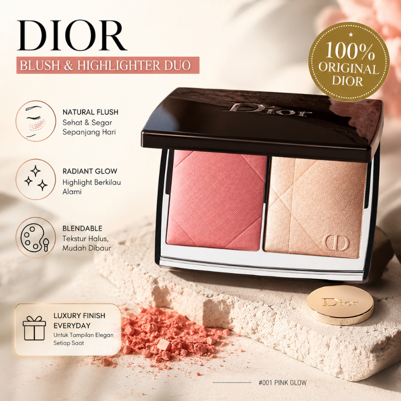 [READY STOCK] Dior Rouge Blush Colour & Glow Face Palette Duo Blush On Contour Highlighter Original