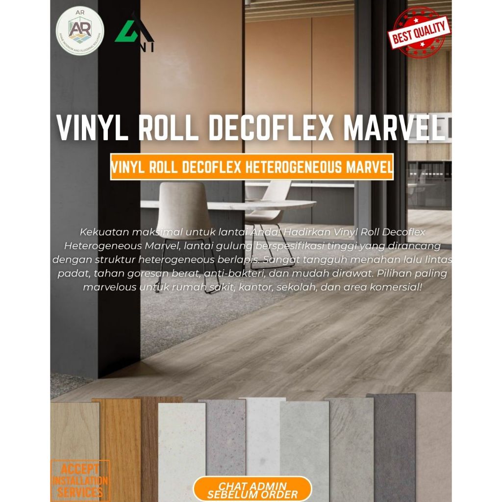 Vinyl Roll Decoflex Marvel | Vinyl Roll Heterogeneous Marvel | Vinyl Commercial Kantor, Rumah Sakit,