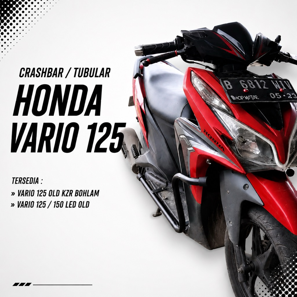 Crashbar Tubular Dudukan Lampu Tembak Vario 125 Bohlam Vario 125/150 Led Old 2012-2017