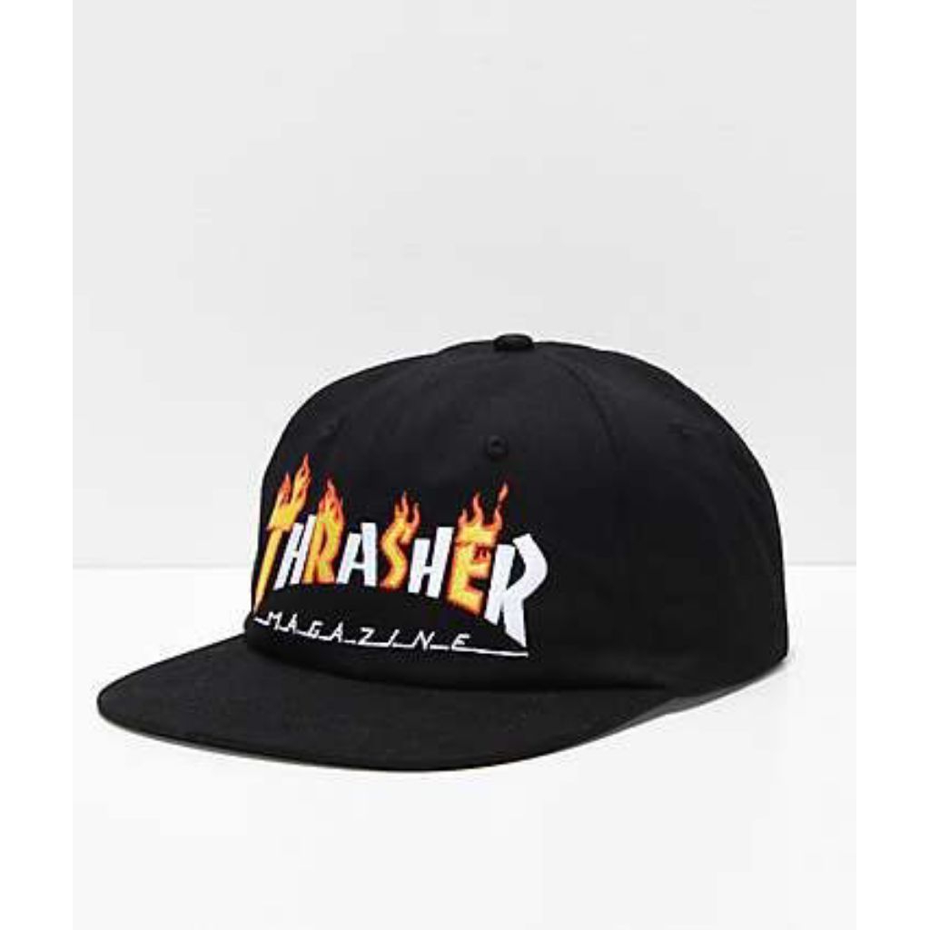 TOPI SNAPBACK HITAM THRASER ROPEHAT CAP SKENA KALCER