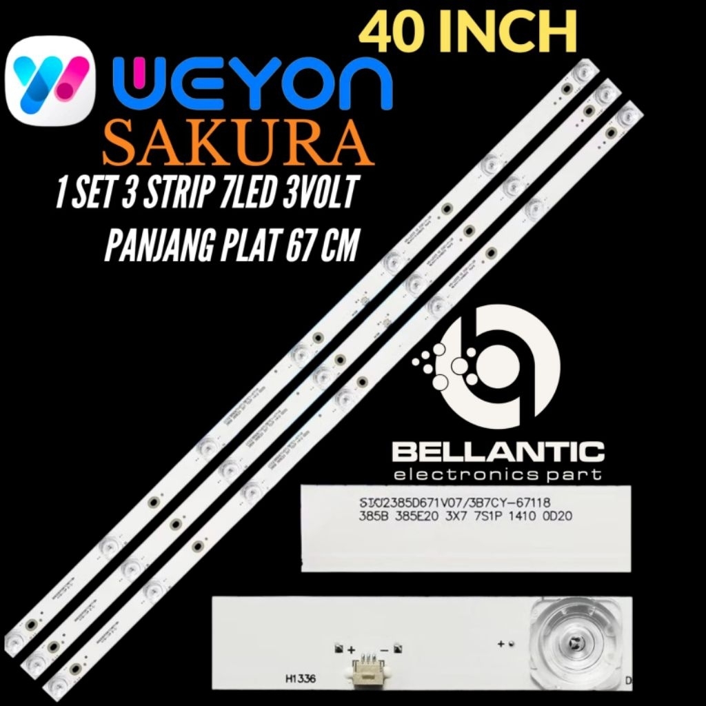 BACKLIGHT TV LED WEYON SAKURA 40 INCH 7LED 3VOLT