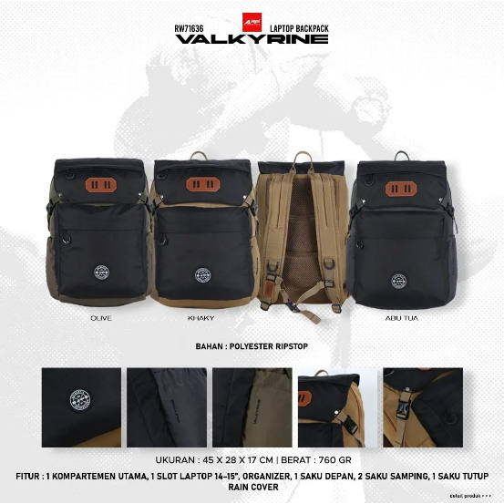 Tas Ransel Daypack Laptop Valkyrine Arei Outdoorgear 71636