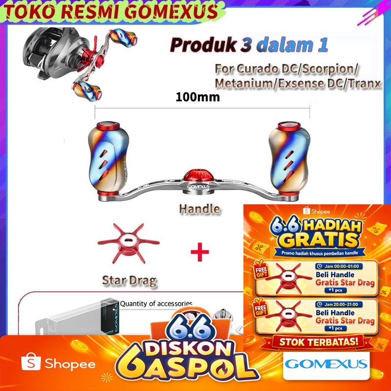 Gomexus BDH 90/100mm Pegangan Reel BC Aluminium Casting Reel Handle Untuk Daiwa Steez Tatula Shimano