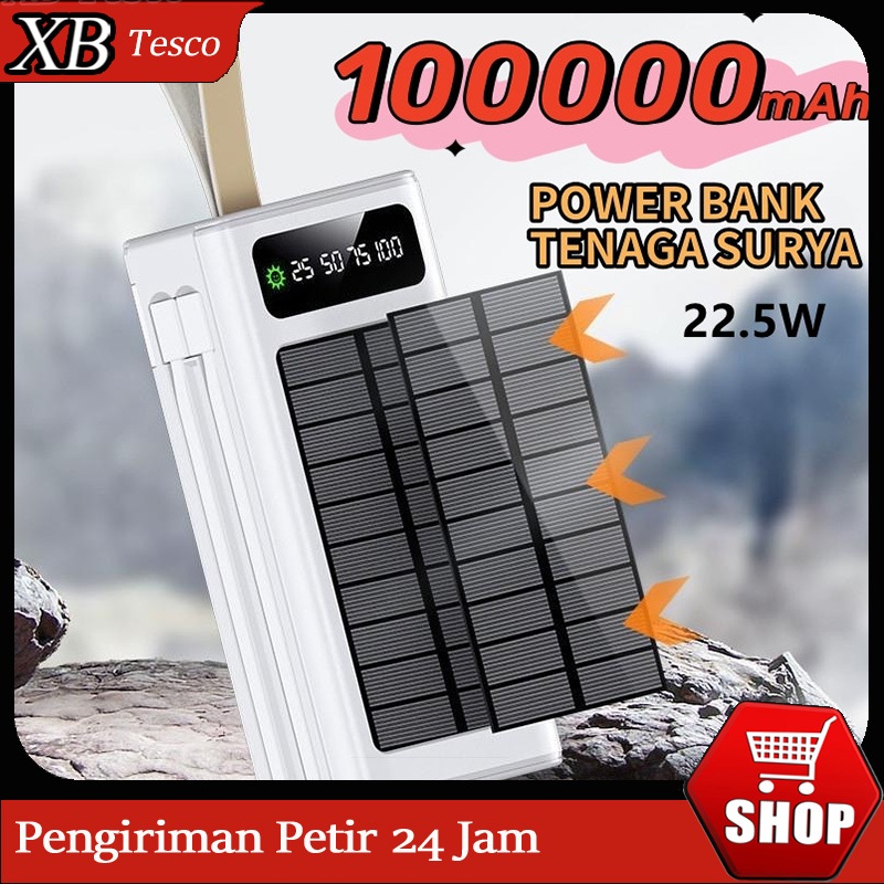 Power Bank Tenaga Surya Powerbank Solar Panel Powerbank 100000mah Powerbank Genset