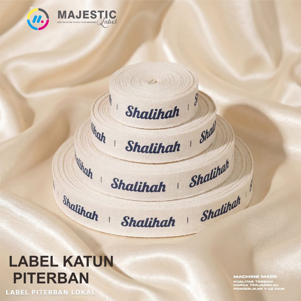 45 meter label piterban custom nama/ custom label katun / majesticlabel