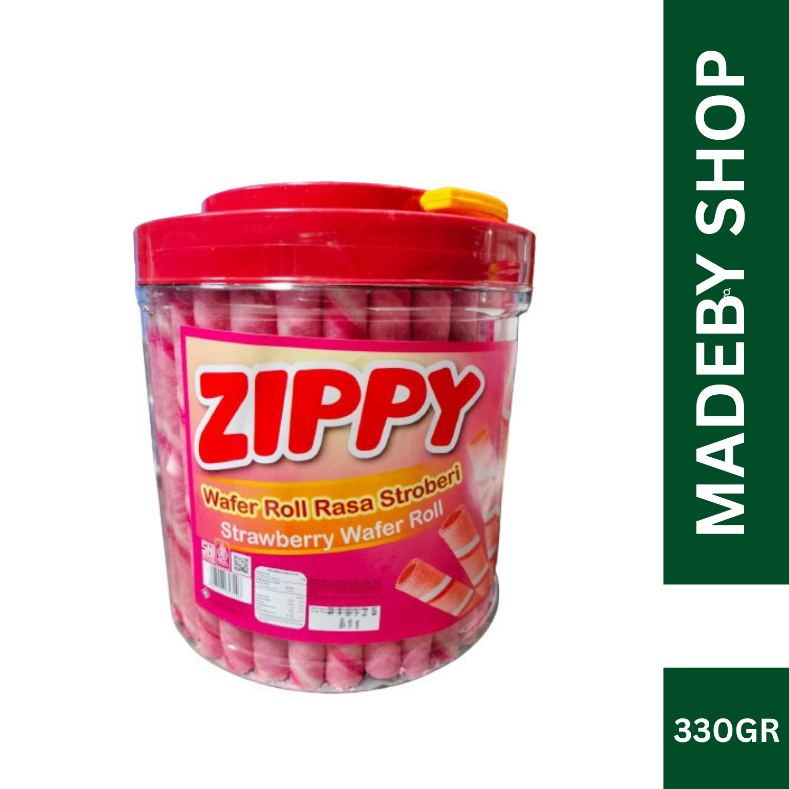 Wafer Roll Toples Zippy Strawberry Snack Lebaran Jajan Lebaran 330 Gr