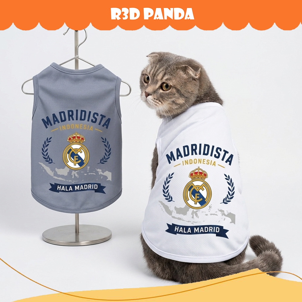 Baju Kucing Madridista Indonesia Real Madrid Pet Jersey Kaos Kucing Anjing Rompi Kucing Suporter Bol