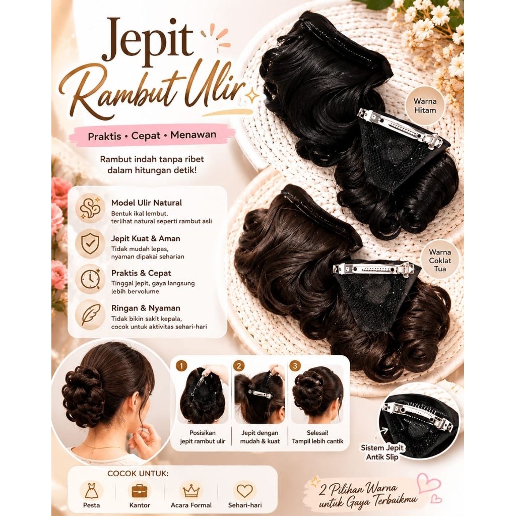Jepit Rambut Ulir/Jepit Arnet/Sirkam/Sanggul Bali
