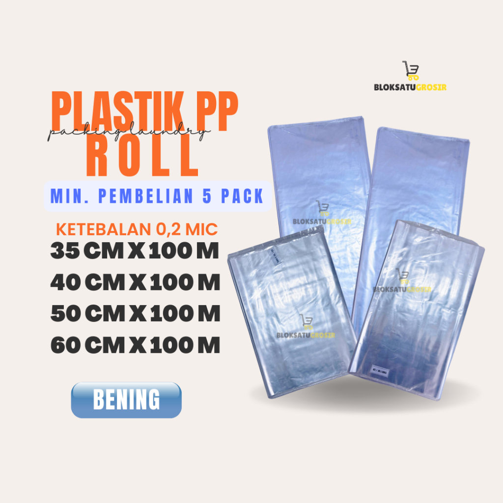 Plastik PP Laundry Roll - Plastik Packing Laundry - Kantong Plastik PP - Plastik Laundry - Plastik P