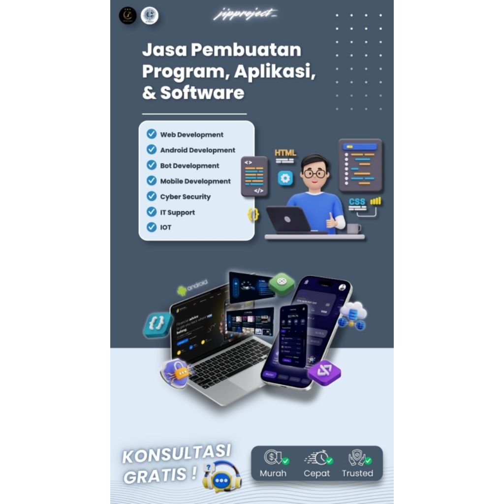 Jasa Pembuatan Program, Aplikasi, Software, Website, Blog, Bot, Web Development, Technical Support, 