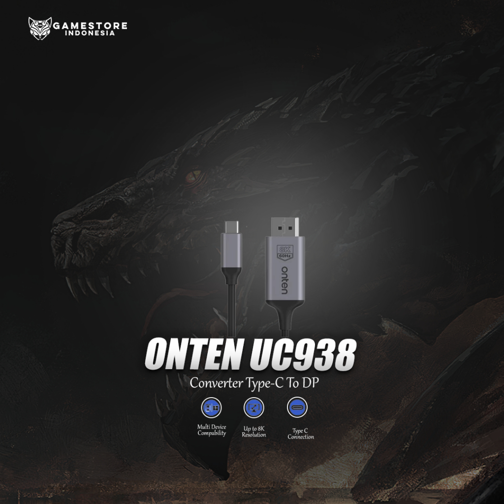 ONTEN CONVERTER TYPE-C TO DP Support 8K @60Hz Resolution 1.8M UC938