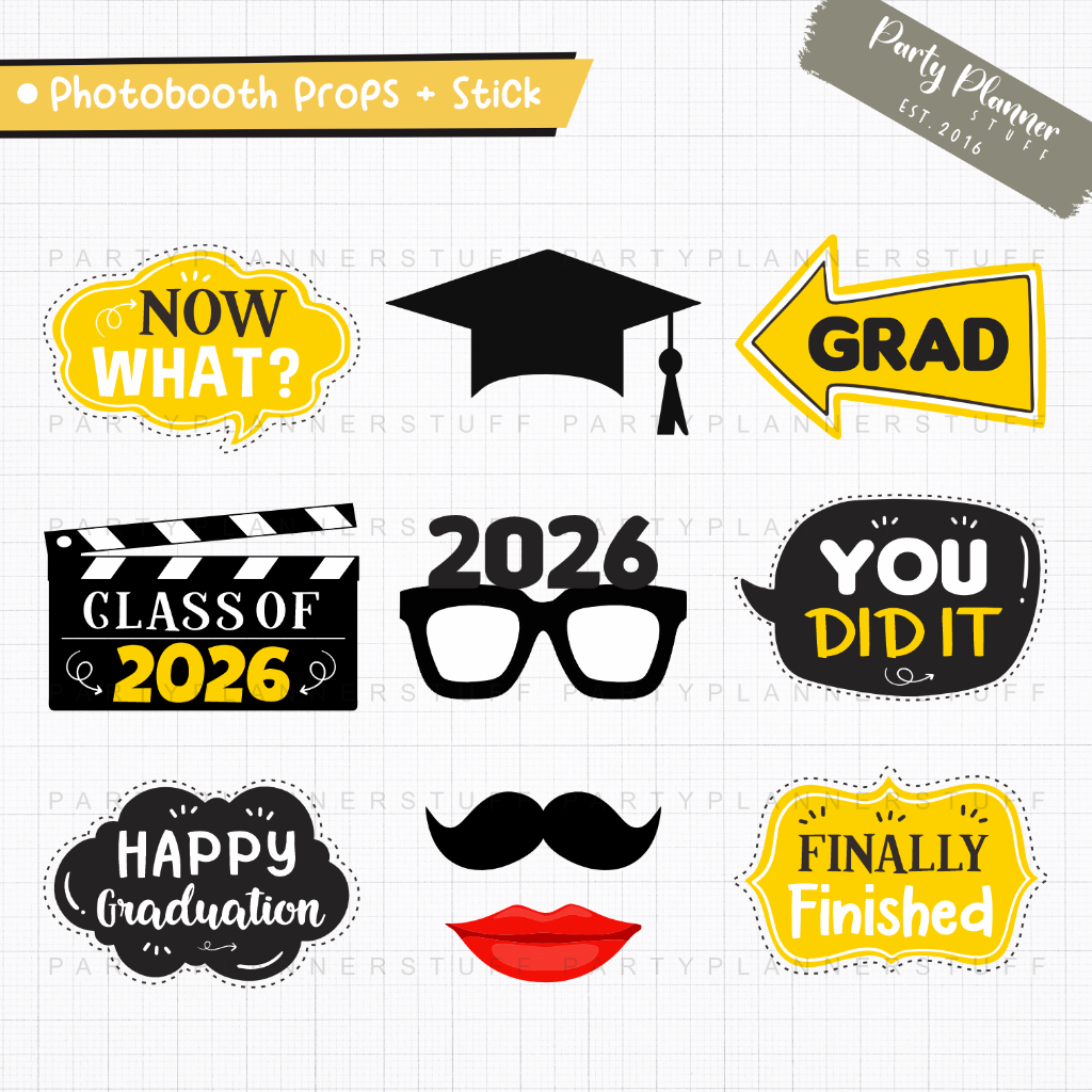 Grad fun props photobooth property wisuda graduation acc foto kelulusan dekor wisuda properti foto