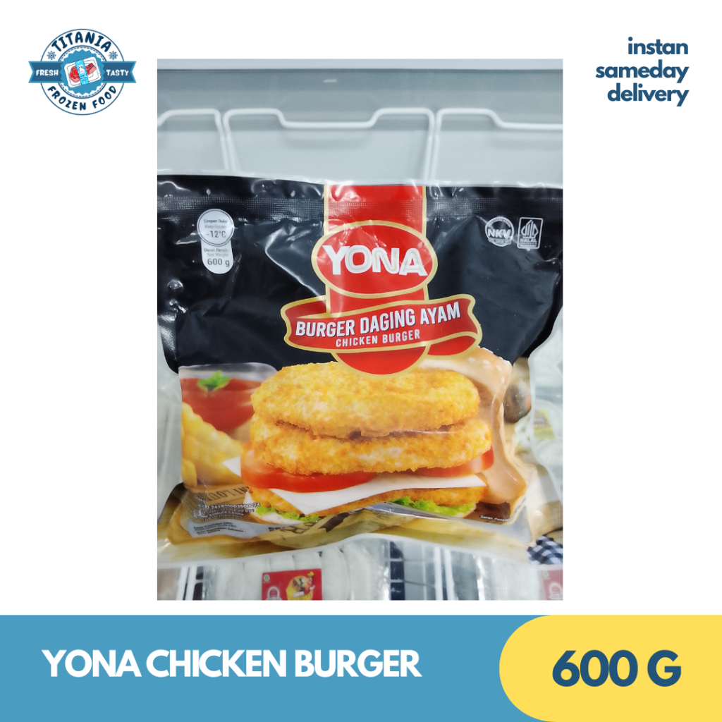 Yona Chicken Burger Ayam 600gr - Burger Daging Ayam