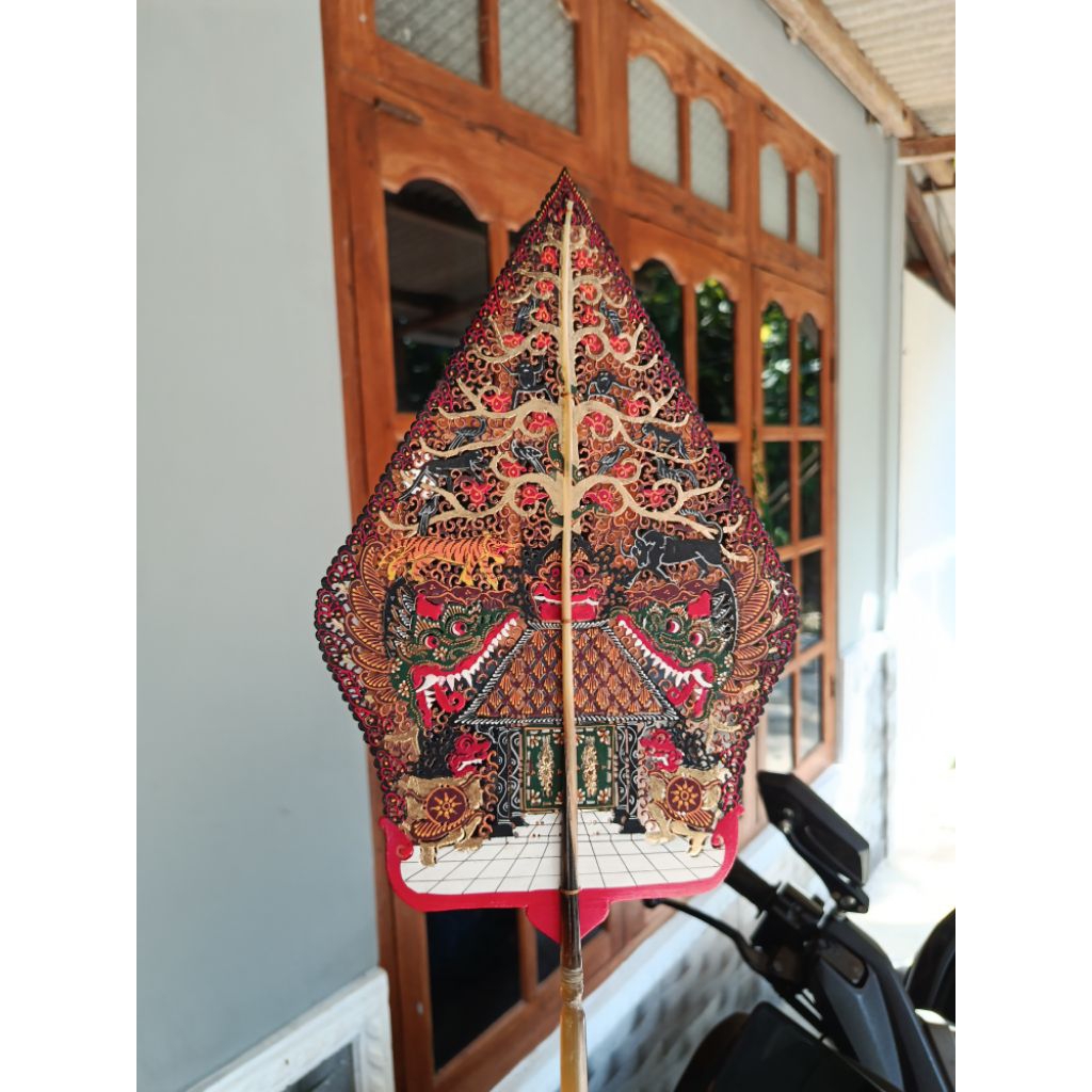 Wayang Gunungan batik/Kayon batik kualitas premium gapit tanduk