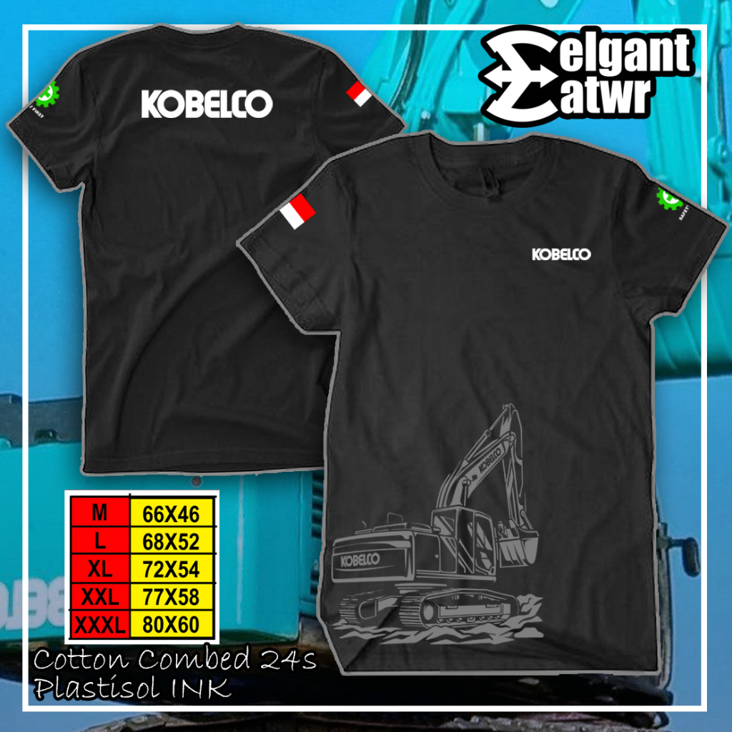 Kaos Excavator operator alat berat bahan tebal adem sablon plastisol jumbo distro