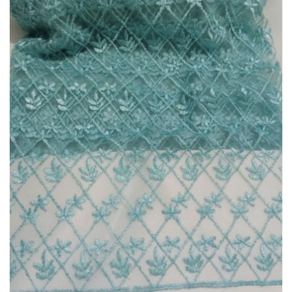 Bahan Kain tile kotak bunga bordir / kain tile bunga bordir korean