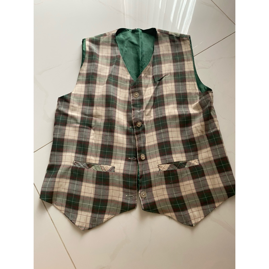 Preloved Seragam Kemeja Kotak Rompi Hijau SD SMP SMA IPEKA