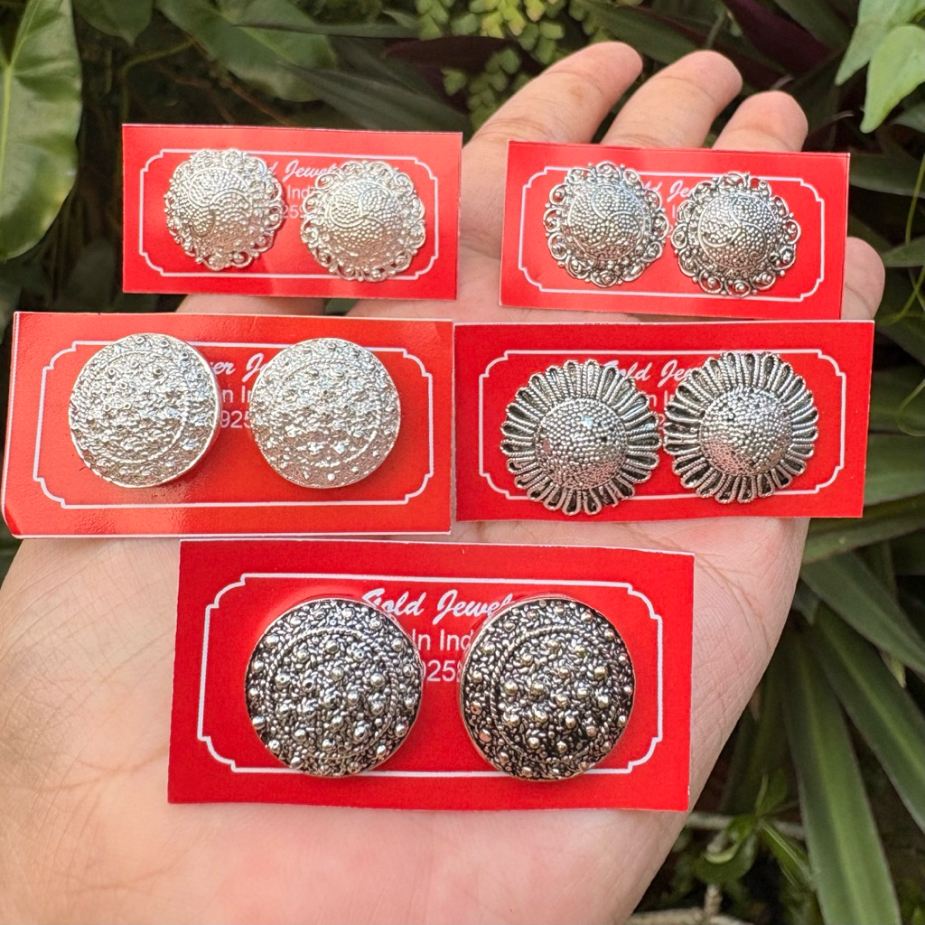 Sumpel Alpaka Bali Silver Bakar Anting Tusuk wanita Aksesoris Kebaya Adat