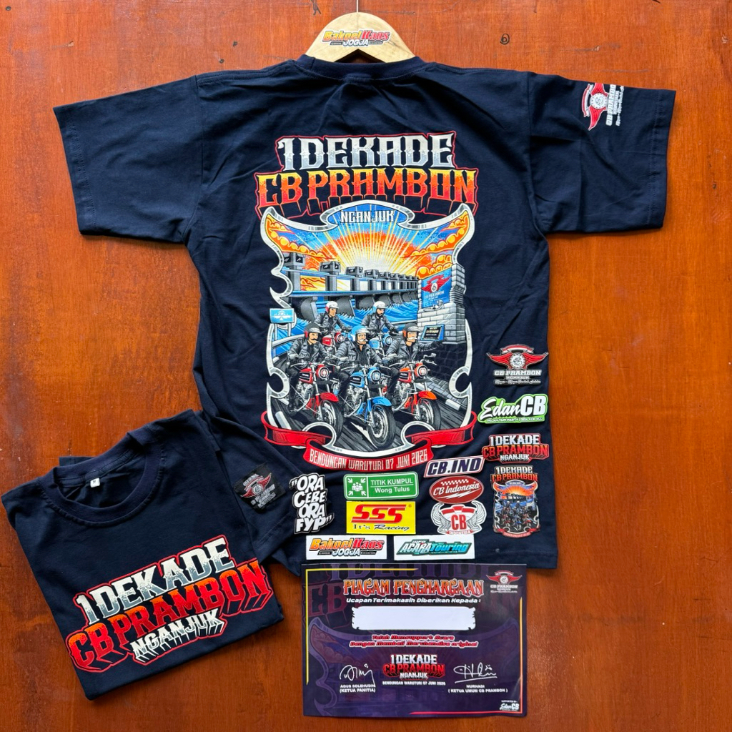 KAOS ACARA CB PRAMBON NGANJUK 1 DEKADE 07 JUNI 2026 FREE STIKER 10+SERTIFIKAT PIAGAM